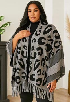 Immagine di CURVY GIRL CASHMERE JACKET WITH LEOPARD PRINT